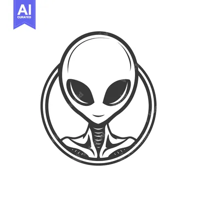 Popular premium asset: Illustration depicts a friendly extraterrestrial being in a circle fra