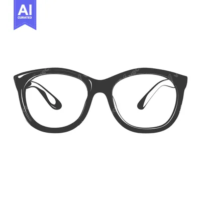 Aset desain premium: An illustration showing a pair of spectacles with clear lenses