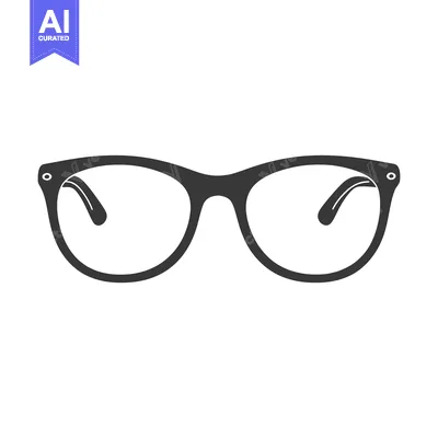 Aset premium populer: A simplistic black and white illustration of stylish spectacles frames
