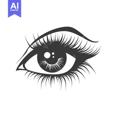 Premium design asset: A detailed and artistic monochrome representation of a human eye