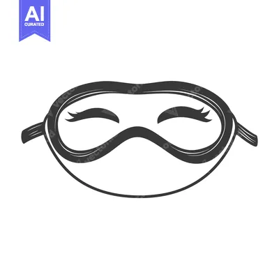 An eye mask with closed eyes and soft feathered eyelashes