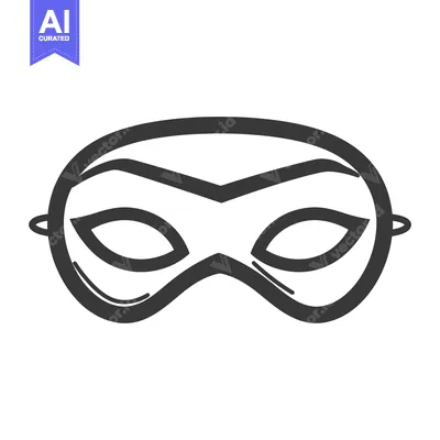 Aset desain premium: A simple illustration depicts a mysterious eye mask design