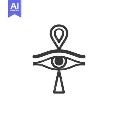 Aset desain premium: Eye of Horus with Ankh Symbol, Egyptian Mythology