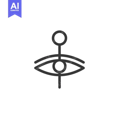 Aset desain premium: Eye with a Circle and Line Symbol
