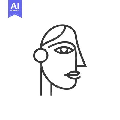 Popular premium asset: Minimalist Line Art Portrait: Abstract Female Face in Profile, Geometr