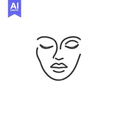 Popular premium asset: Minimalist Line Art: Serene Woman's Face with Closed Eyes on White