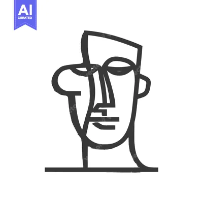Aset premium populer: Abstract Portrait: Bold Brushstrokes and Minimalist Design in Black an