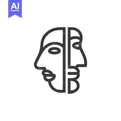 Aset premium populer: Minimalist Line Art: Two Faces Merged in Abstract Portrait