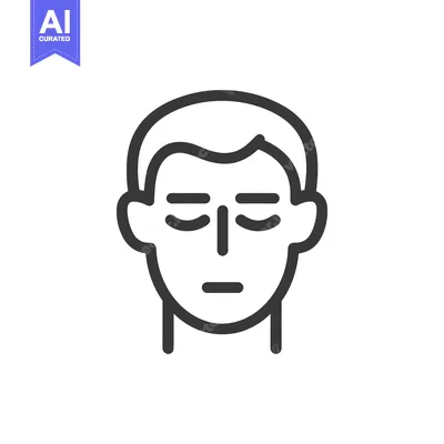 Popular premium asset: Minimalist Face Icon: Serene Expression, Closed Eyes, Clean Line Art