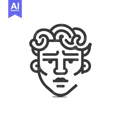 Popular premium asset: Minimalist Portrait: Bold Line Art of a Man with Curly Hair
