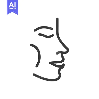 Aset premium populer: Minimalist Line Art: Elegant Profile of a Human Face