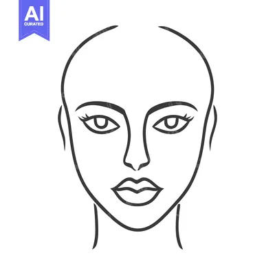 Aset desain premium: A simple line drawing of a human face in profile