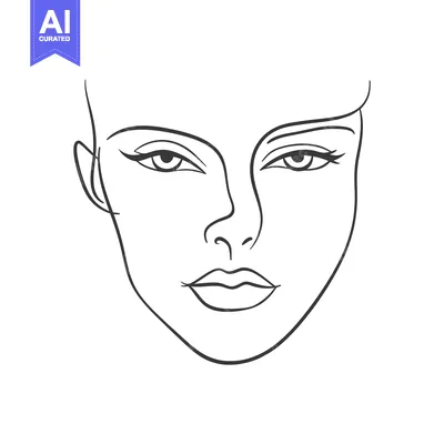 A Line Drawing Showing The Delicate Features Of A Face