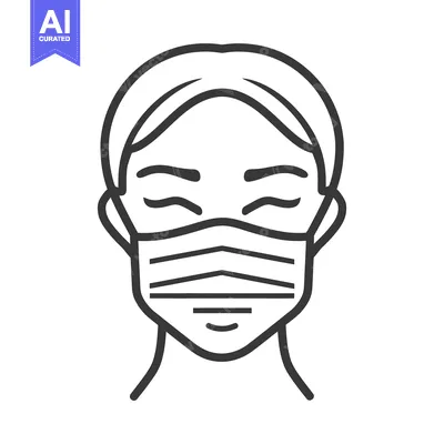 Aset premium populer: A stylized drawing depicts a person wearing a face mask
