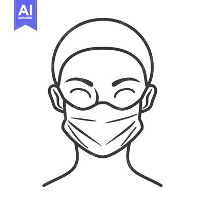 Popular premium asset: A simple black and white illustration of a masked person