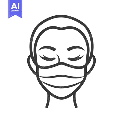 Aset premium populer: Front facing portrait of person wearing a protective face mask
