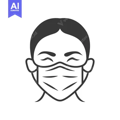 Aset premium populer: A person wearing a protective face mask for safety reasons
