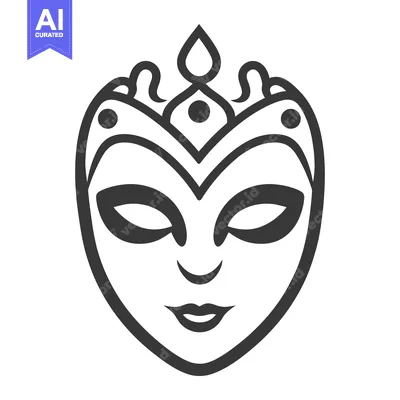 Aset desain premium: An elegant and stylized illustration of a fancy masked face