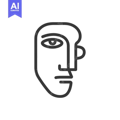 Premium design asset: Minimalist Line Art Portrait: Abstract Face with Single Eye and Unique