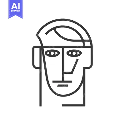 Aset premium populer: Minimalist Line Art Portrait: Abstract Geometric Face Illustration on
