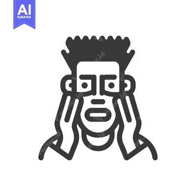 Aset premium populer: Stylized Icon of Person Massaging Face with Hands