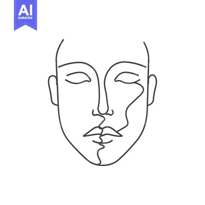 Aset premium populer: Minimalist one line drawing showcasing the abstract representation of