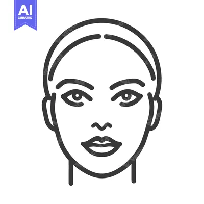 Download A simple black and white line drawing of a human face Vector Graphic