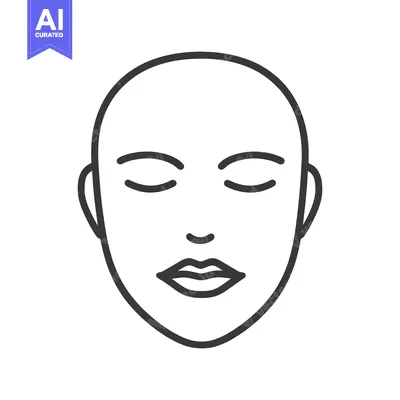 Download Simple stylized human face depiction with closed eyes and a smile Vector Graphic