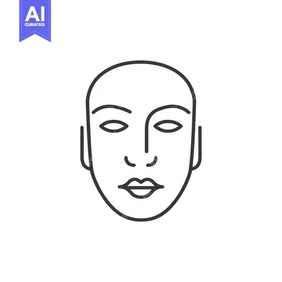 Download Simple outline drawing of a human face with symmetry Vector Graphic