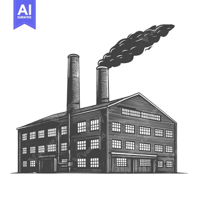 Popular premium asset: Industrial Factory Building With Smoke Stack Emission
