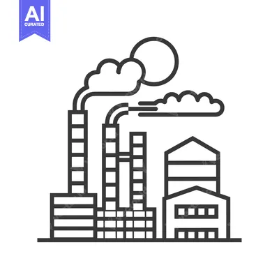 Popular premium asset: Factory Building with Smoke Stacks and Clouds