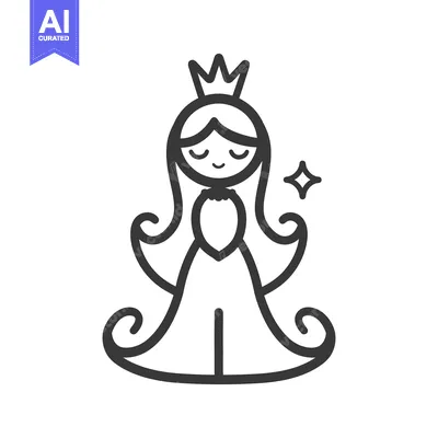 Aset premium populer: An elegant illustration of a stylized royal queen with crown