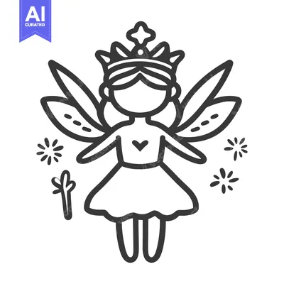 Aset premium populer: A cartoon fairy character wearing a crown and holding a wand