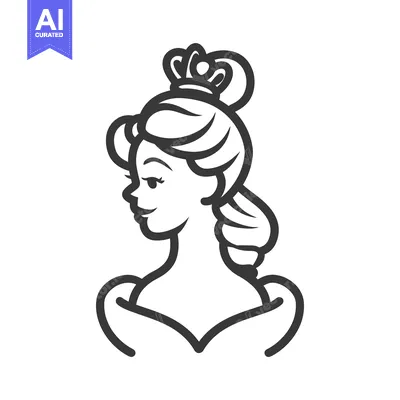 Aset desain premium: A graceful illustration depicts a woman wearing a crown on her head