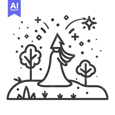 Aset premium populer: A mystical character in the landscape with a shooting star