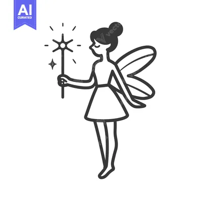 Fairy with a Sparkling Wand and Wings