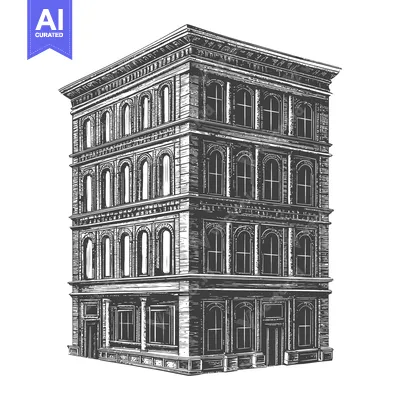 Premium design asset: Elegant multistory building architectural sketch design