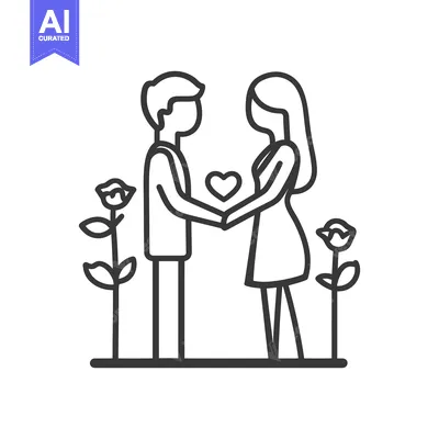 Aset premium populer: A couple holding hands together with hearts and roses