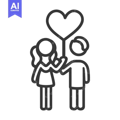 Aset premium populer: A couple stands together holding a large heart symbol of love