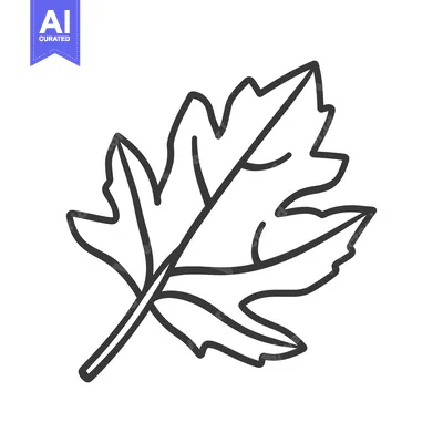 Aset premium populer: A stylized monochrome illustration of a single leaf