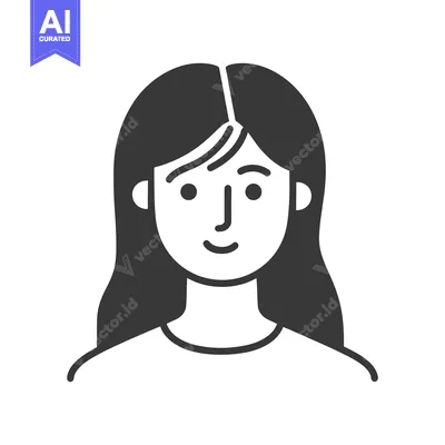 Popular premium asset: A simple minimalist graphic depiction of a young woman smiling