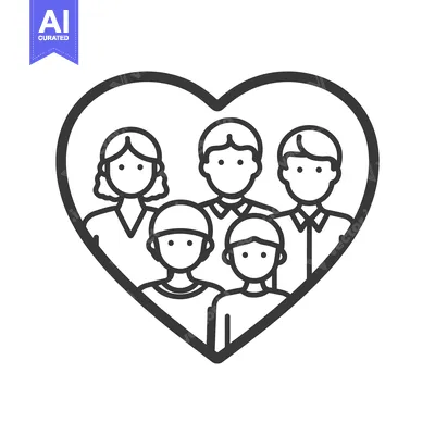 Popular premium asset: Heartfelt Family: Minimalist Line Art Illustration of Unity and Love