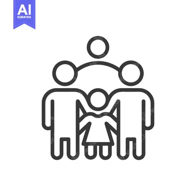 Premium design asset: Simplified graphic illustration showing connection among family member
