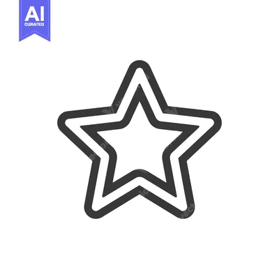 Aset desain premium: Double-lined Star Icon: Simple, Bold, and Modern Graphic Element