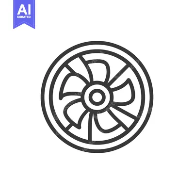 Popular premium asset: Minimalist Cooling Fan Icon: Circular Design with Bold Outline on Whit