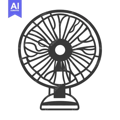 Aset premium populer: Illustration depicting a cooling fan with blades and a supportive base