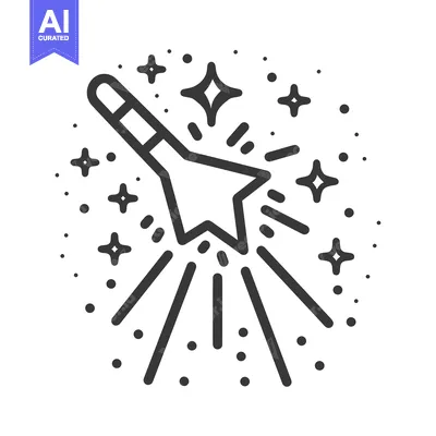 Aset premium populer: A stylized icon of a shooting star with sparkles and bursts