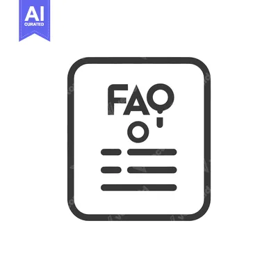 Aset desain premium: Simple black and white icon depicting frequently asked questions answe