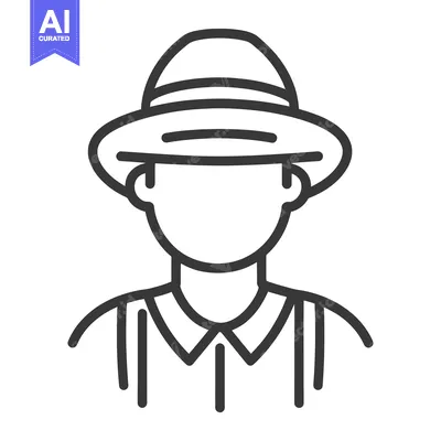 Premium design asset: A simplified illustration of a person wearing a hat