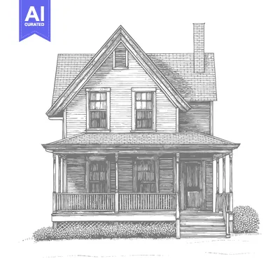 Aset premium populer: A charming two story house with a wrap around porch